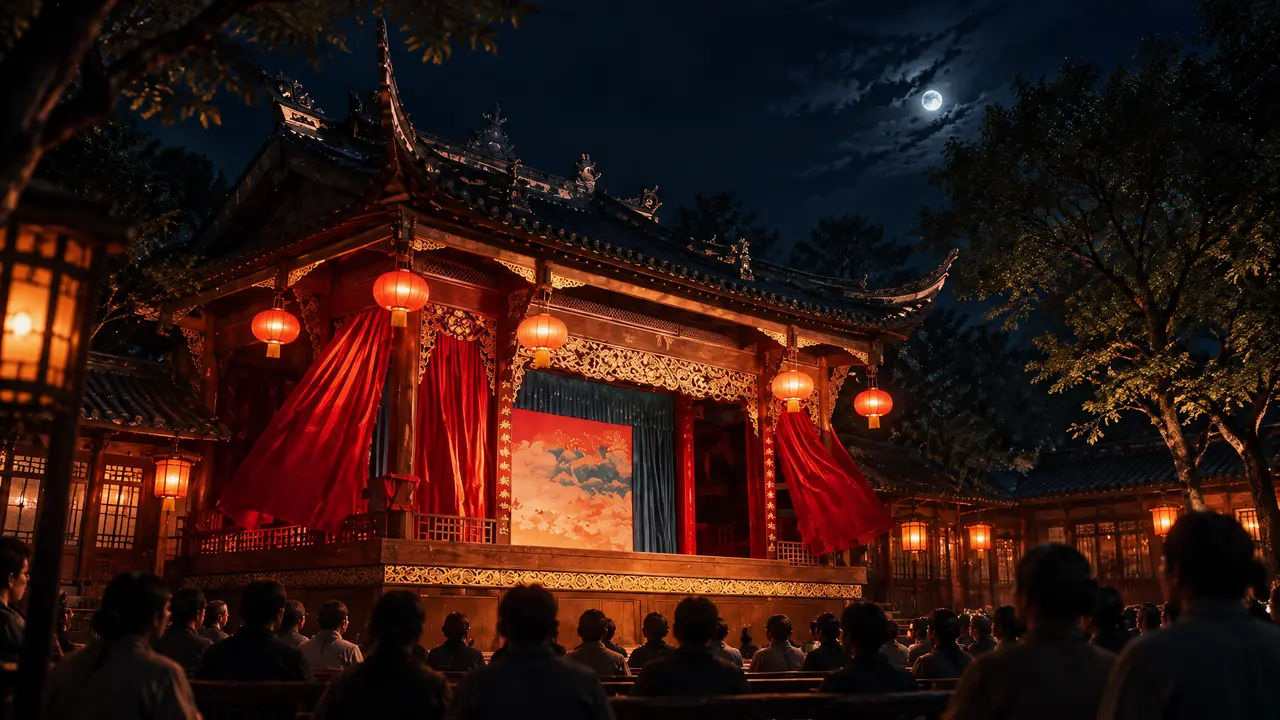 惊鸿一舞｜场景锚点-夜晚戏台（电影质感）