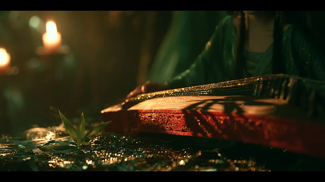 东方武侠MV《青衣行》｜分镜05-古筝道具特写 - 副本