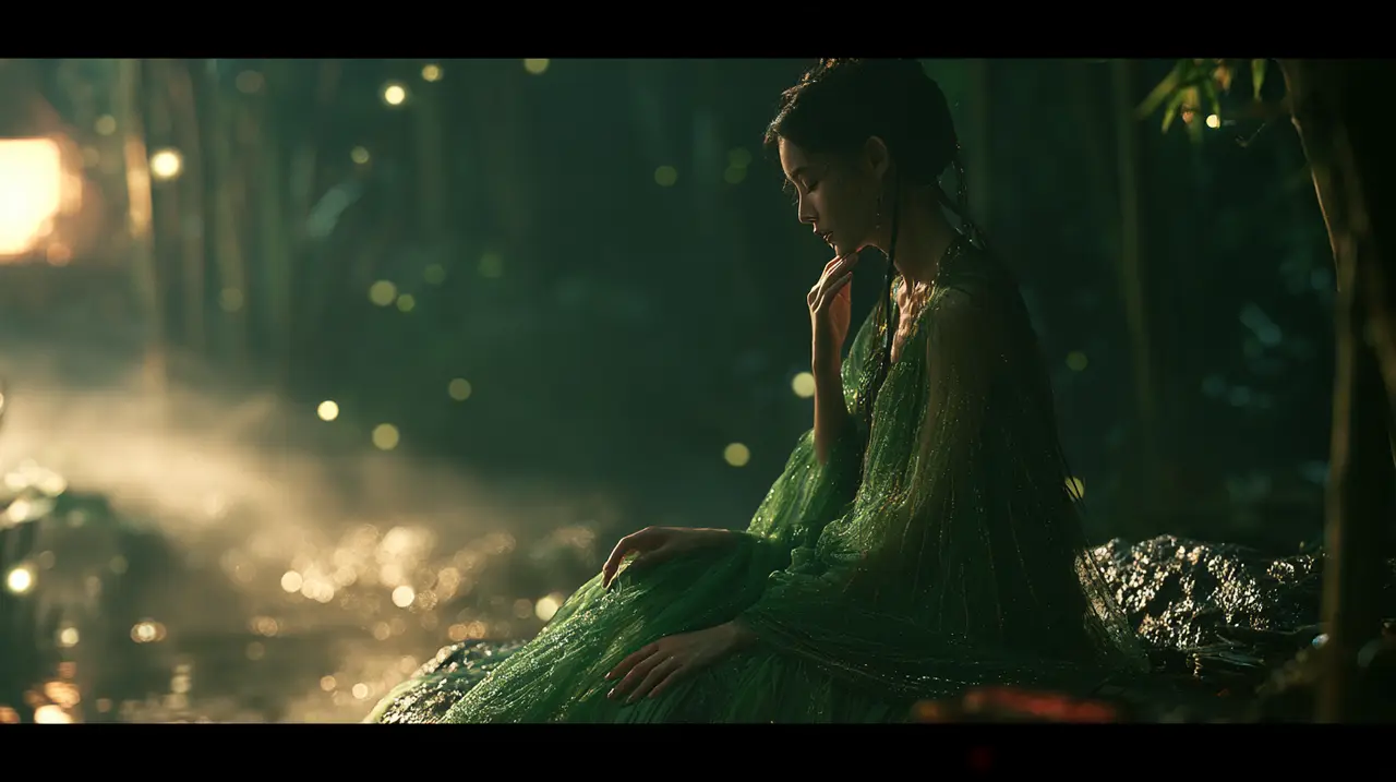 东方武侠MV《青衣行》｜分镜18-女子坐石沉思