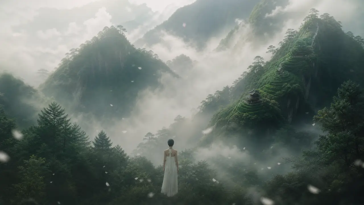 AI高清重制版张清芳《花雨夜》音乐MV|S12 花雨夜山谷收尾