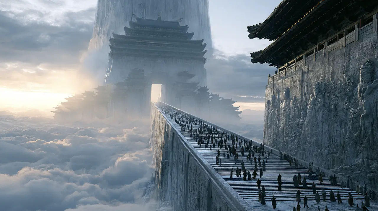 中式美学玄幻国风东方仙境丨社媒爆款生成|Chinese Celestial Colossalism - Jade Gate - 副本