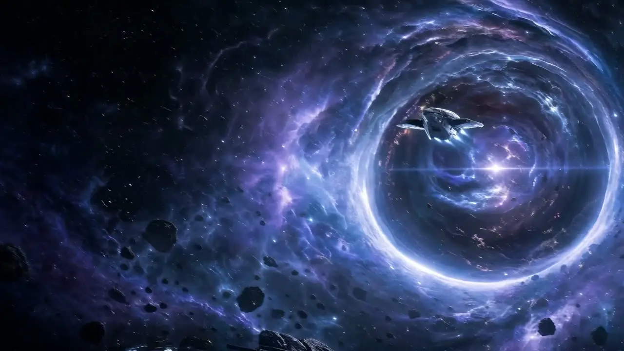 《落兰》星际穿越风格电影宣传片｜S07_飞船从虫洞飞出