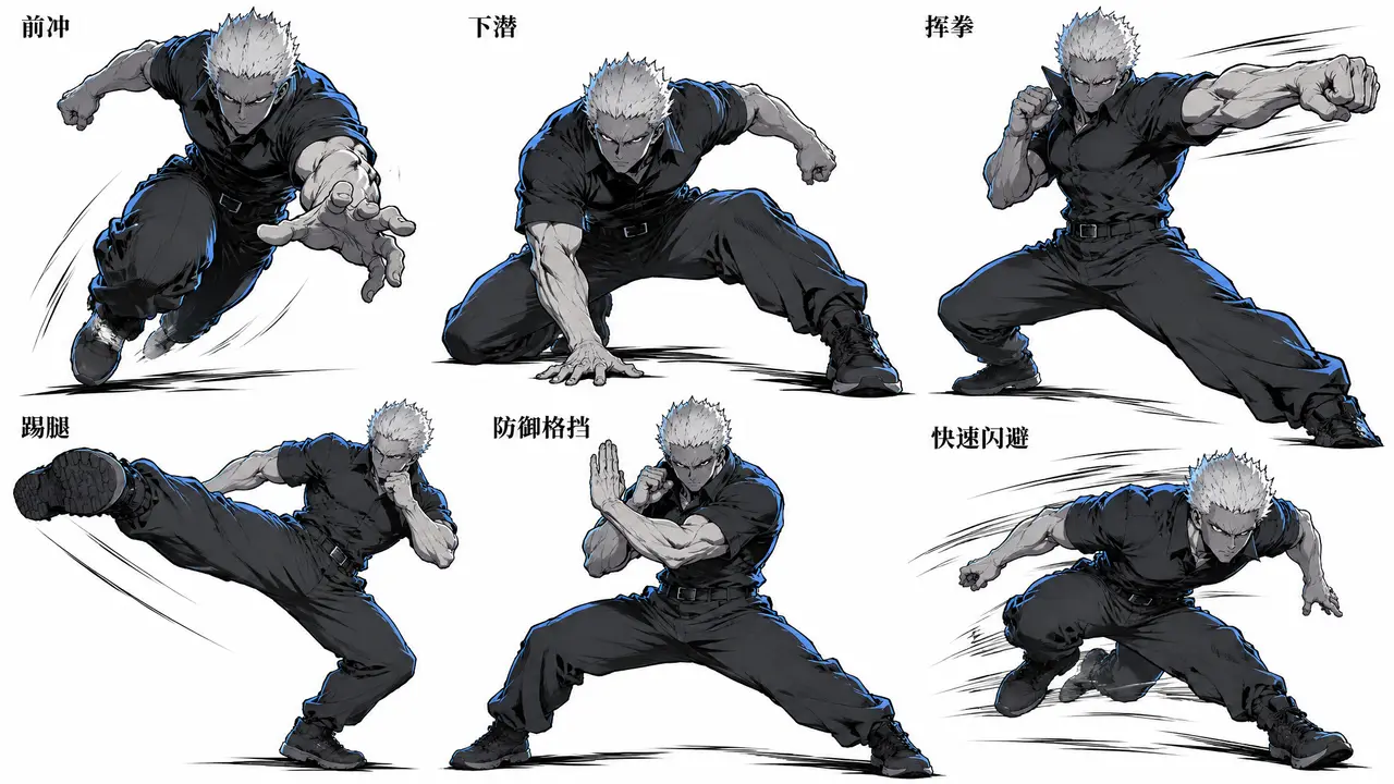 《饿狼vs水龙》|动作关键姿势参考