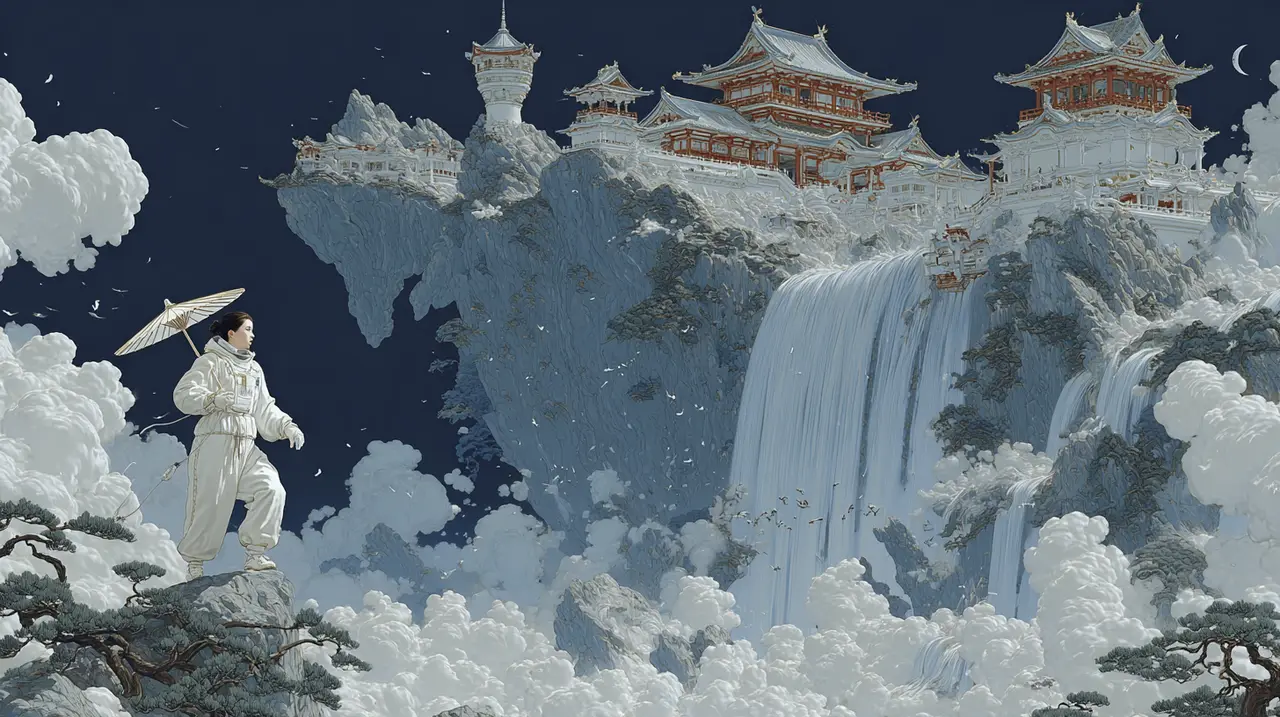 中式深空禅意美学AI短片《太虚游记》（Travels to Taixu）｜图片节点 17
