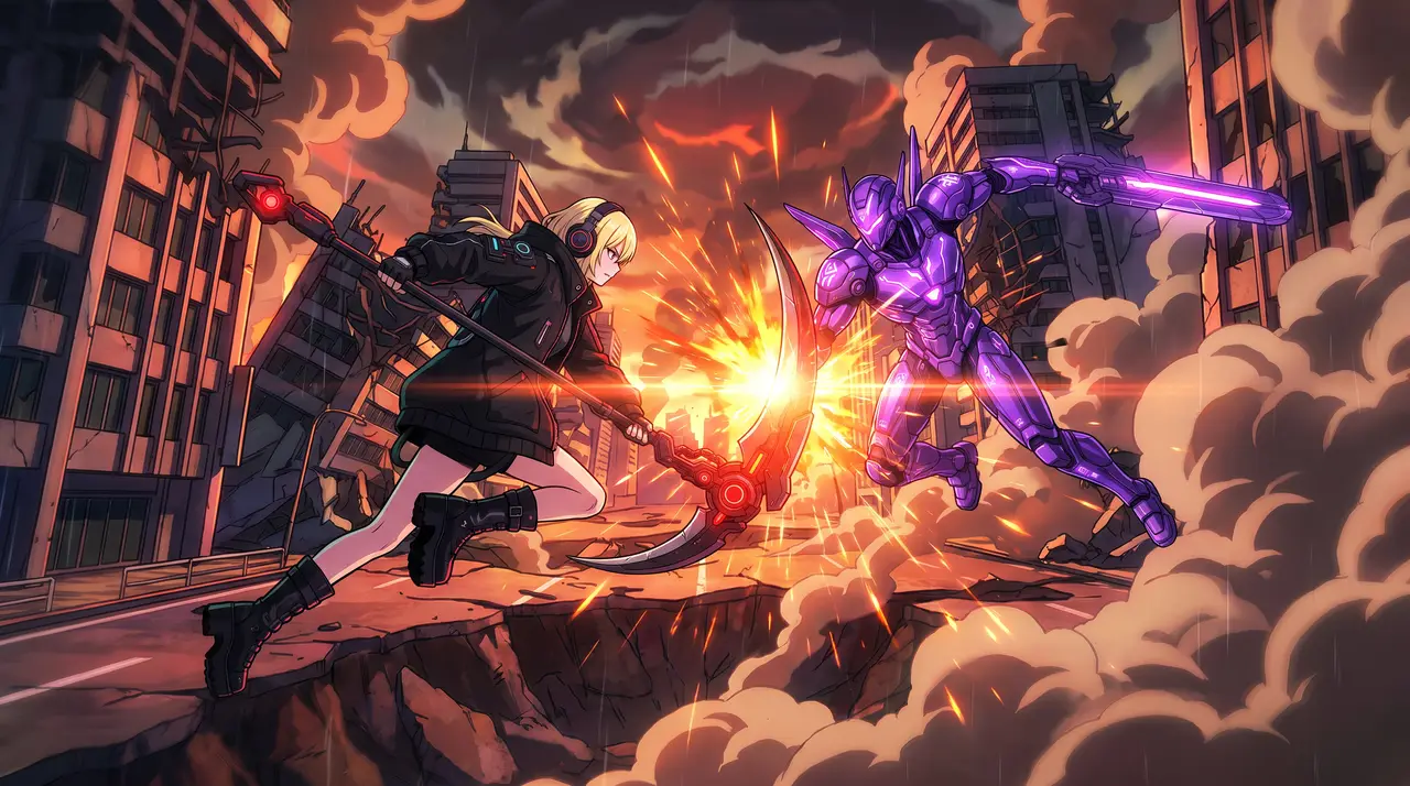 女武神觉醒|分镜一概念图 空对地追击对撞