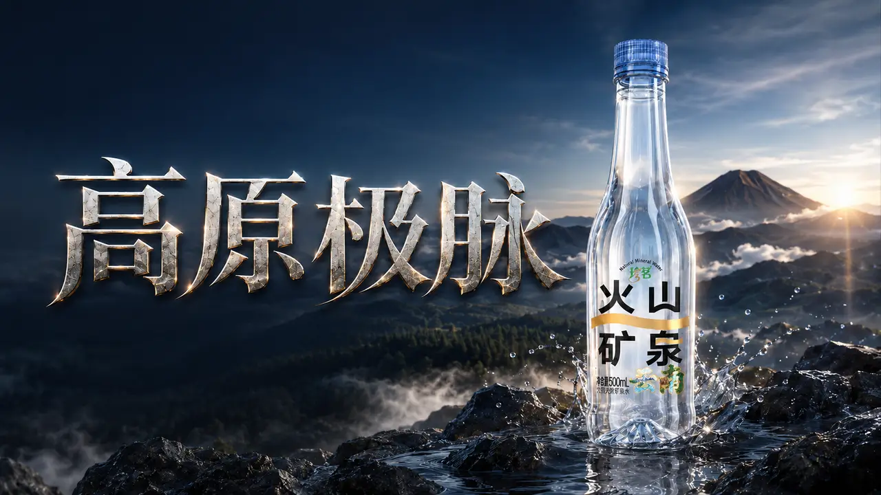 高原极脉｜珍茗云南火山矿泉 AI商业广告