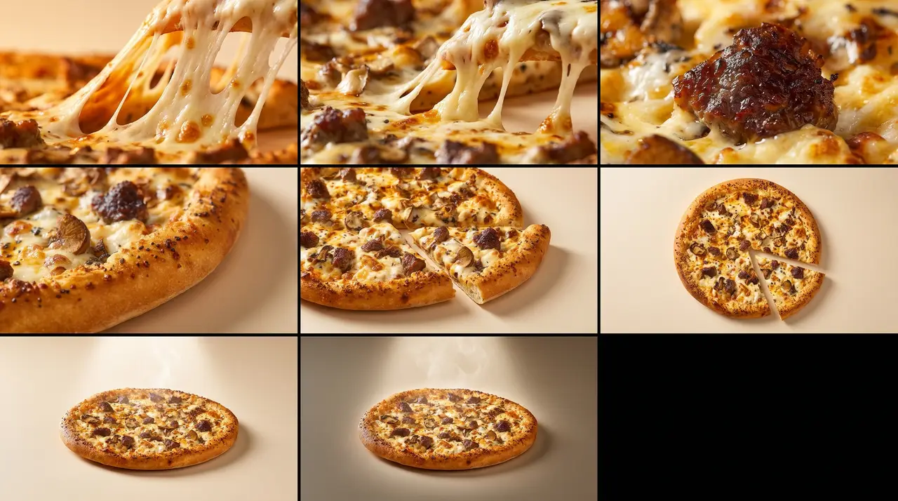 焦边、牛肉、双芝士｜这支披萨广告太上头了｜图片节点 10