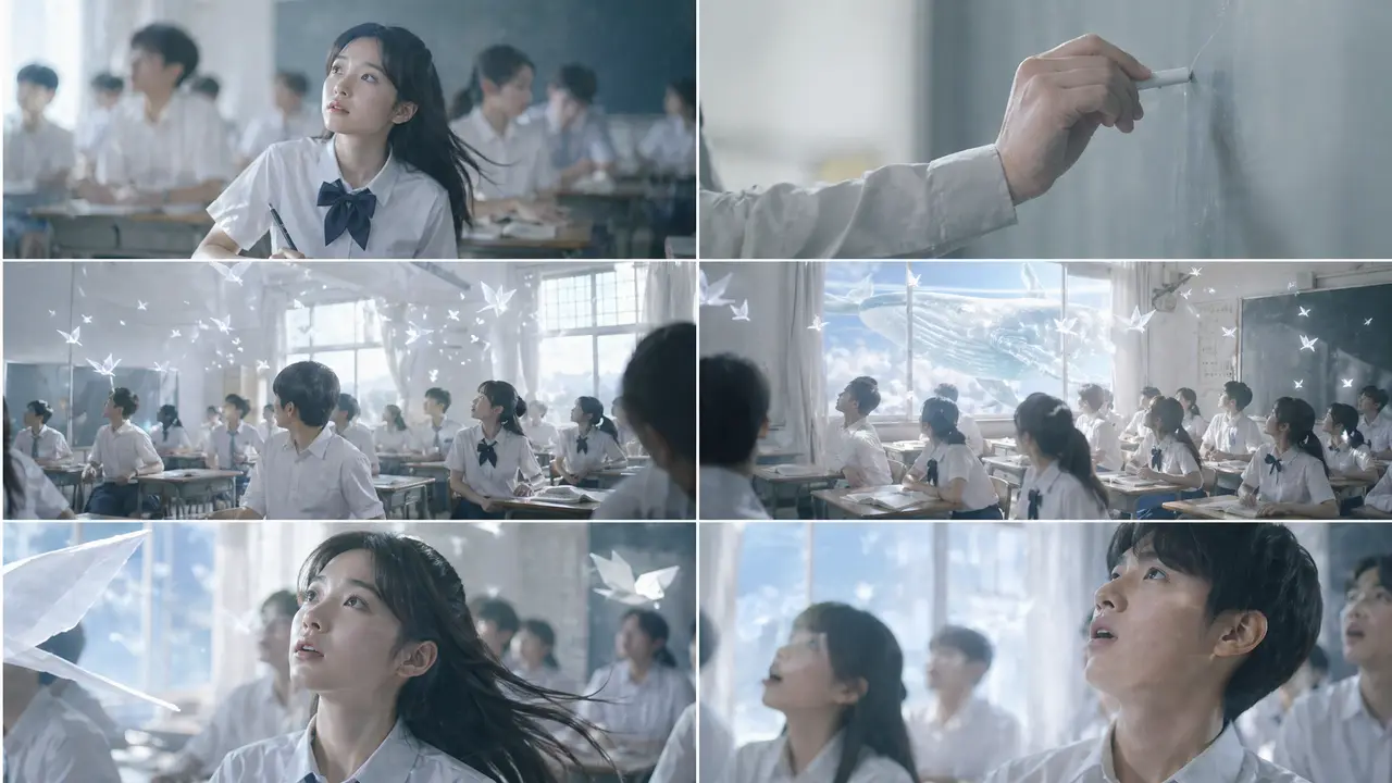 【模版2】茶饮TVC《白日梦》 - 副|通过场景重新生成3x3分镜概念图