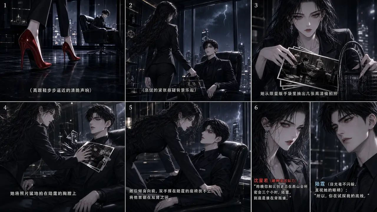 忠诚博弈｜精品漫剧故事板模板｜全能6宫格故事板