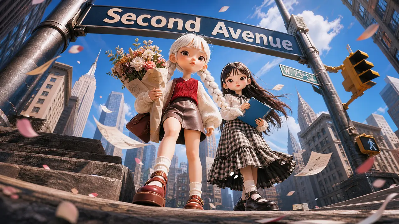 3D潮玩女孩城市冒险短片