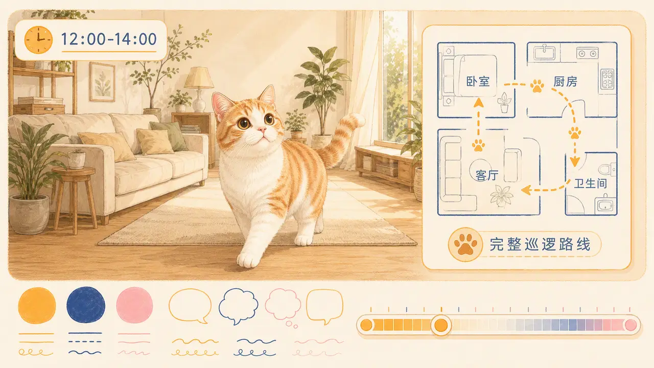 Skill 展示-猫咪的一天干了些什么|关键帧-scene05-巡逻