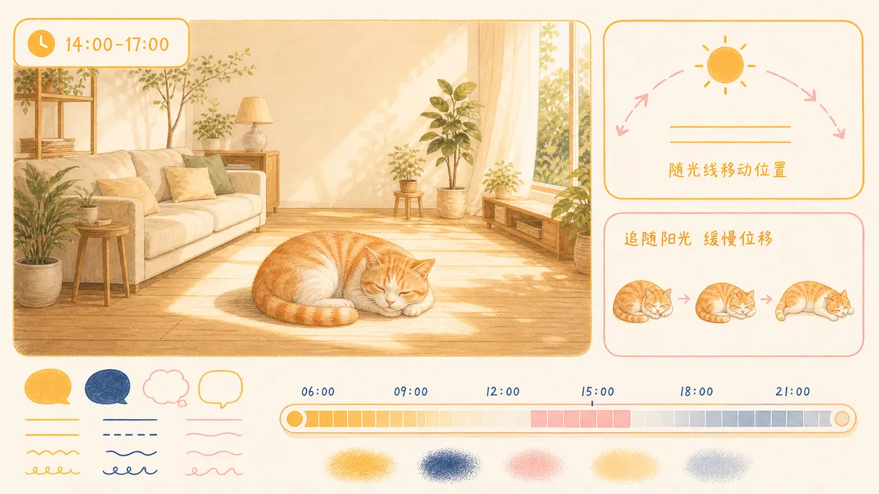 Skill 展示-猫咪的一天干了些什么|关键帧-scene06-睡觉第二轮追光