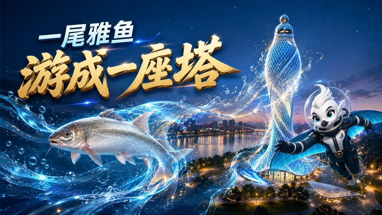 一尾雅鱼游成一座塔