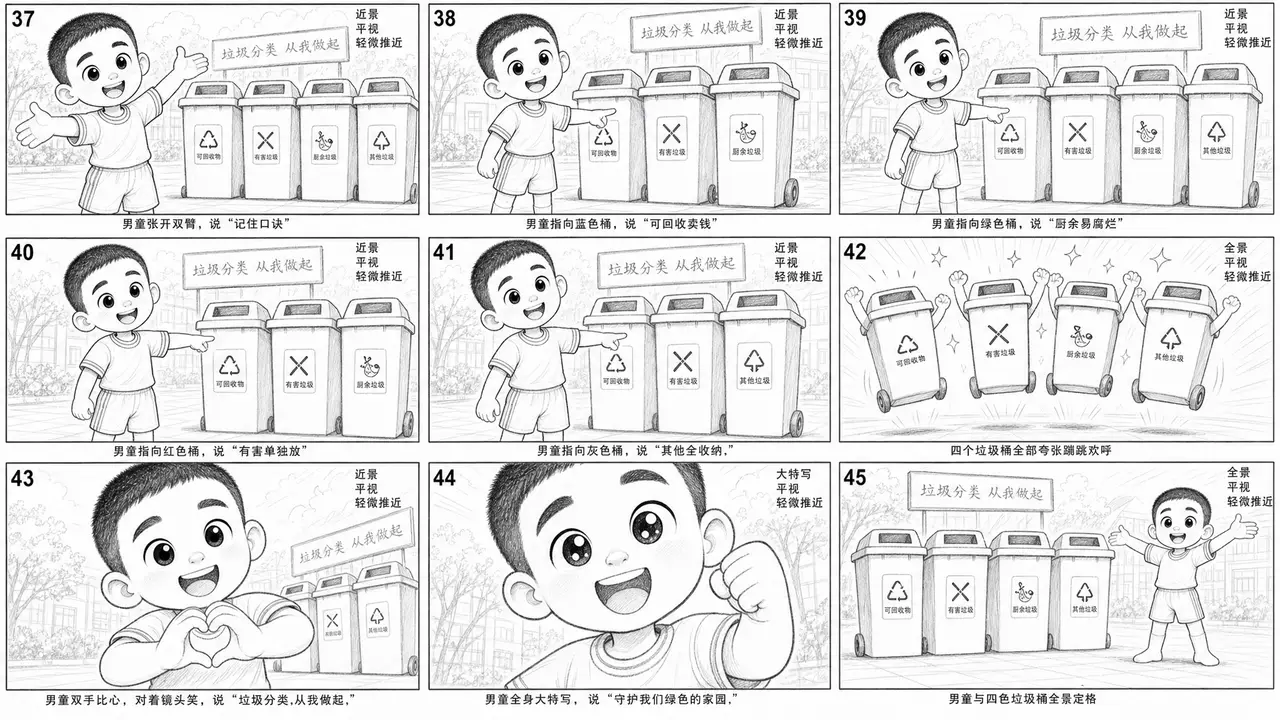 垃圾分类丨小学生课堂|分镜草图-第5张(第5段 结尾升华)