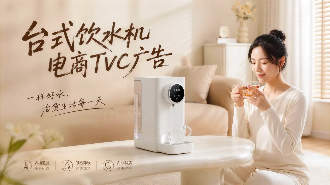 台式即热饮水机电商TVC广告