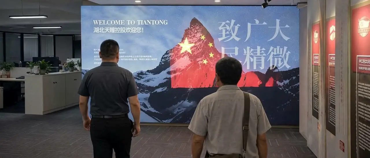 商会风云第一季｜S1E01_004a_两人背影走廊看珠峰灯箱_v1