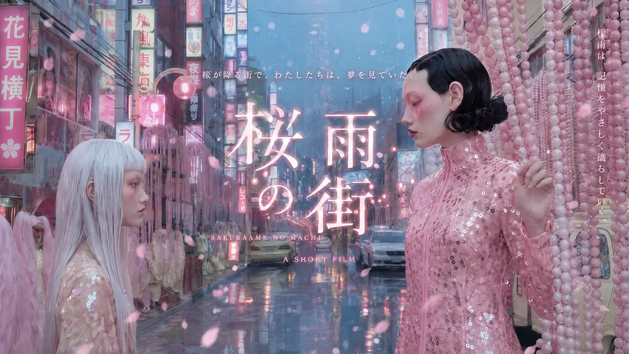 《桜雨の街》
