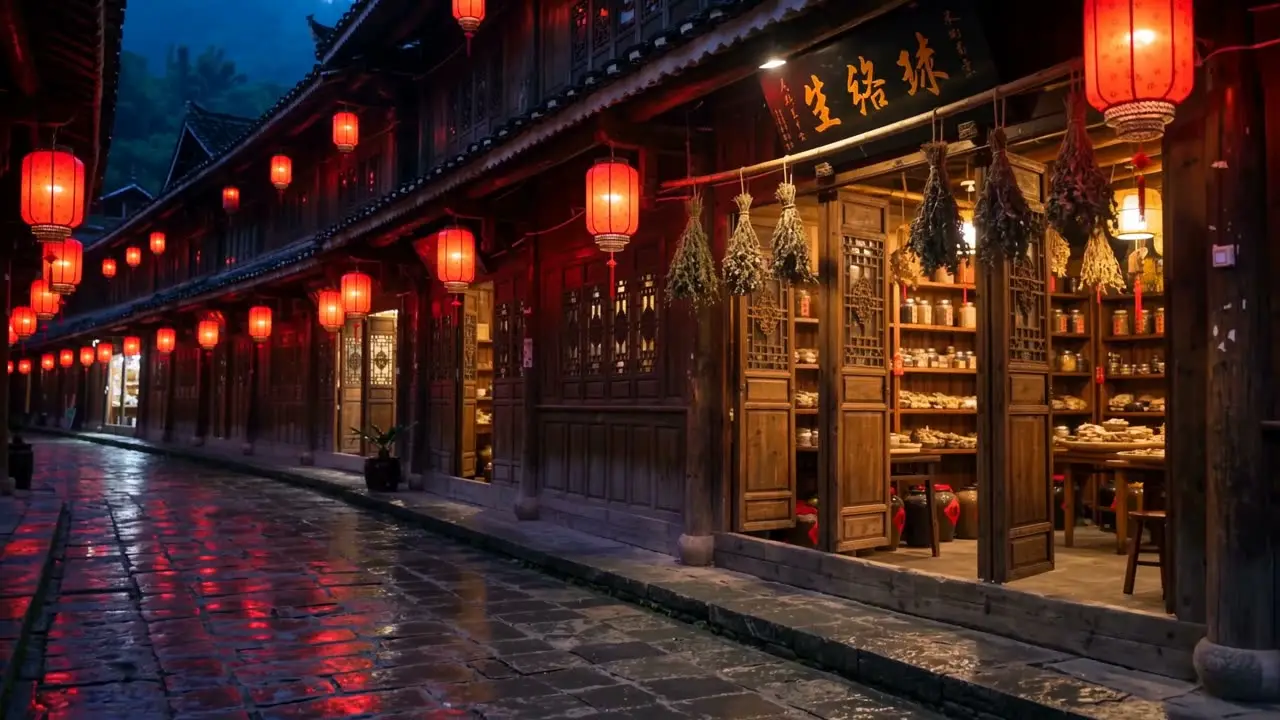 在凯里苗侗风情园寻找“白居易”｜S44·空镜·苗侗医药文化街夜景横移