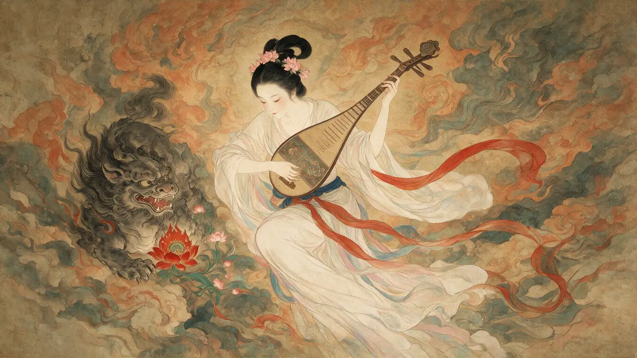 美神降临·工笔风格Skill｜琵琶仙女工笔重彩图 v2