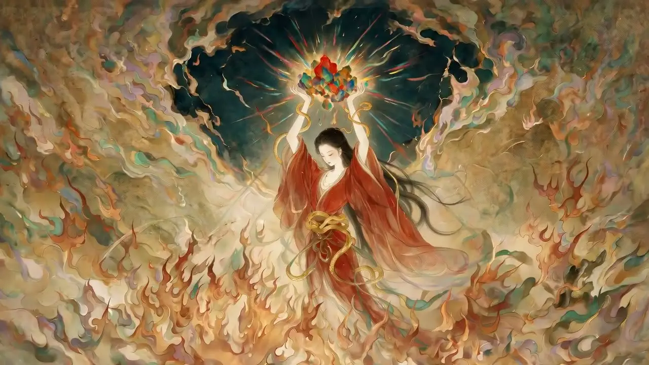 美神降临·工笔风格Skill｜女娲补天·五彩熔石-环绕运镜
