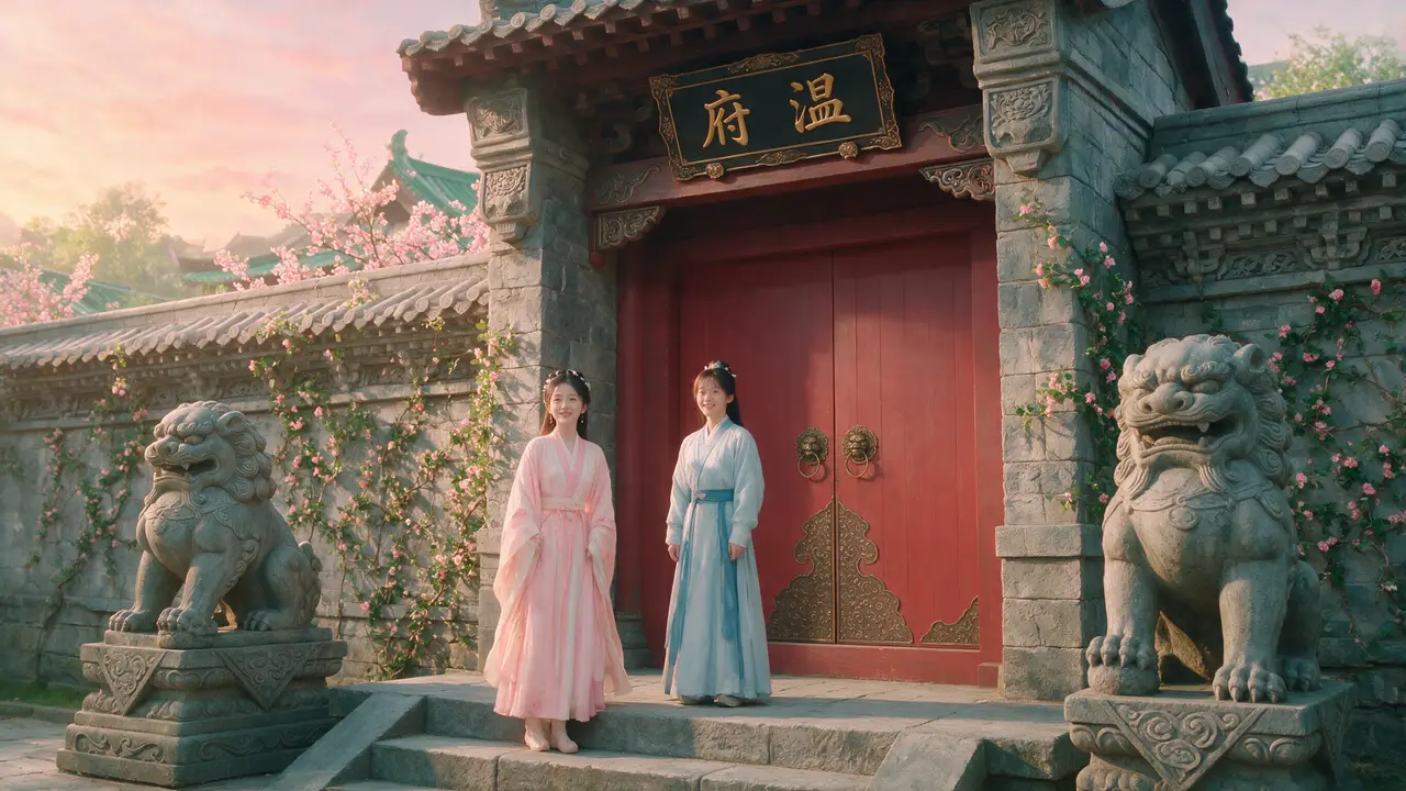 导演级 Agent 带你快速打造高人气甜宠短剧｜场景B·温府门前·双人中景