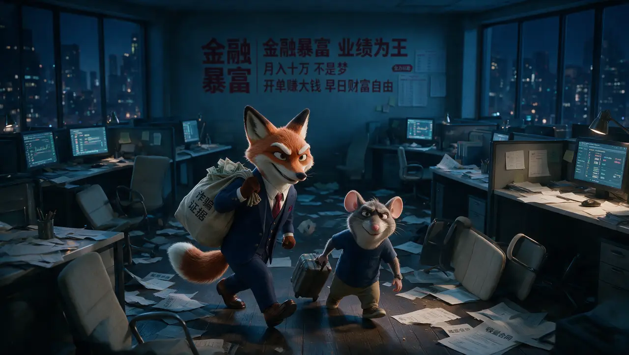 熊猫大爷的反诈之路|卷钱跑路场景 - 狐狸+老鼠诈骗犯