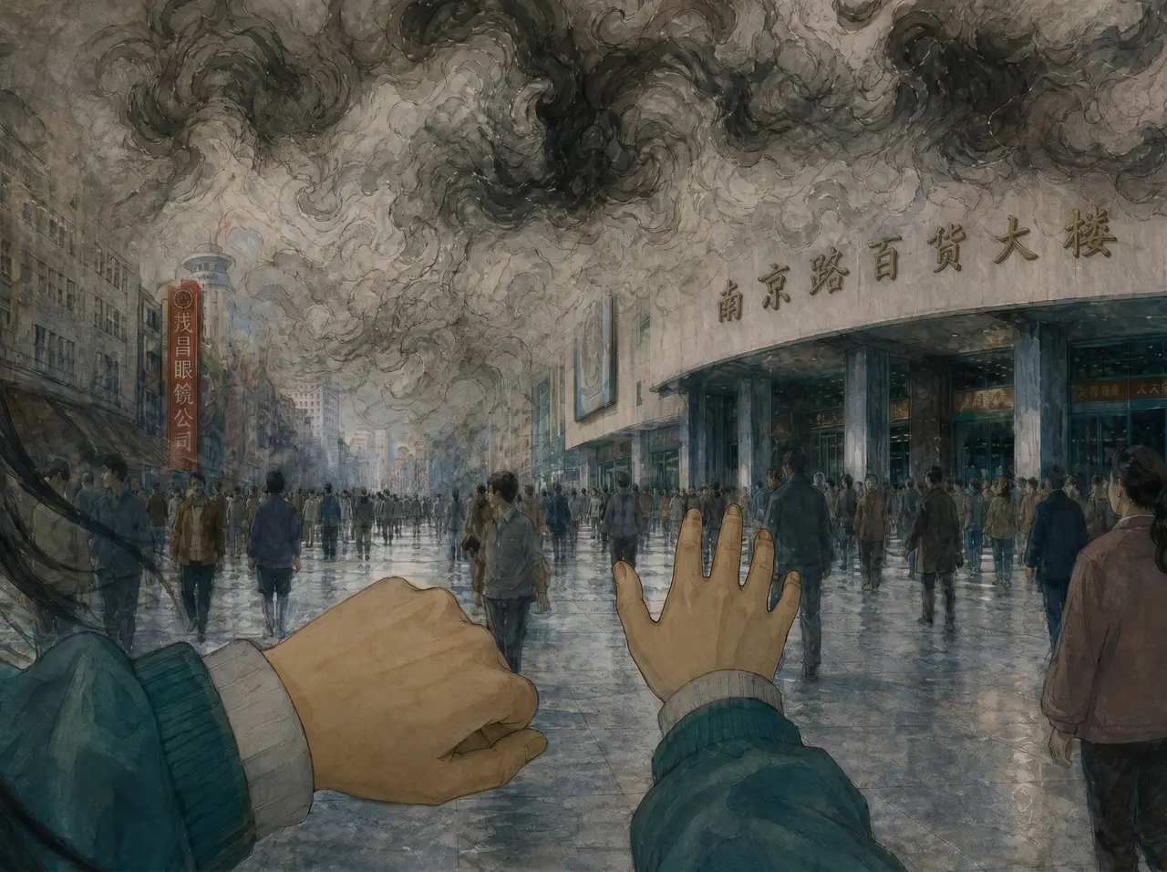 被黑烟困住的女孩|重绘