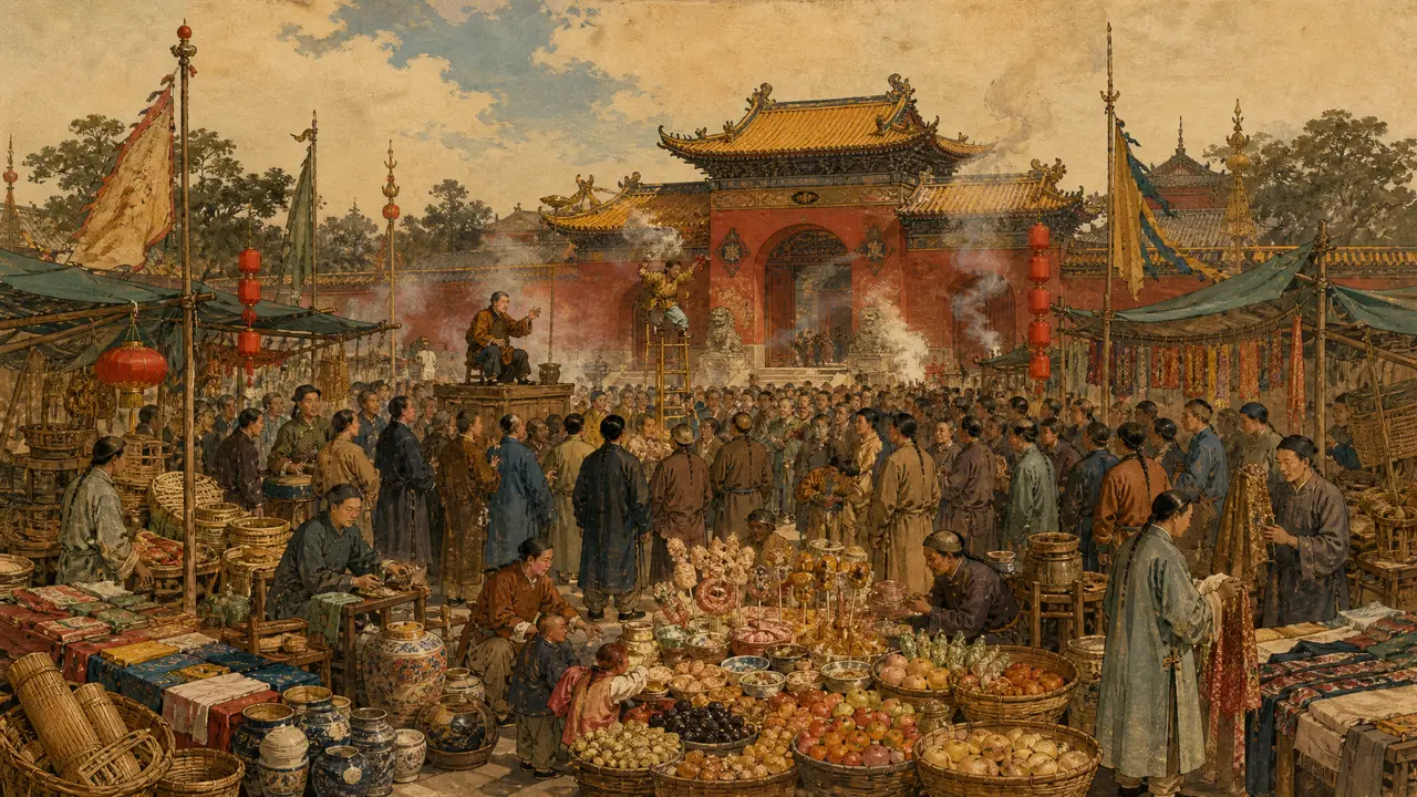 16幅画卷带你穿越600年前的盛世中国|场景12|城隍庙大集|首帧