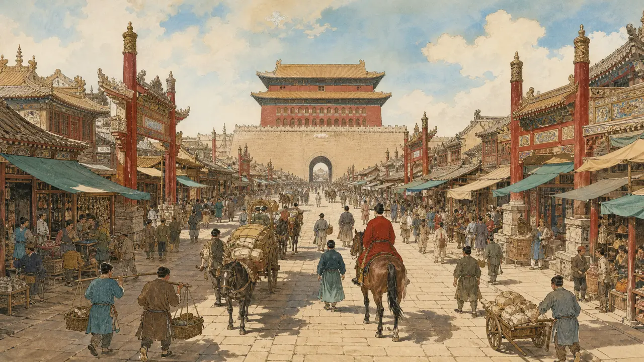 16幅画卷带你穿越600年前的盛世中国|场景03|正阳门外大街|首帧