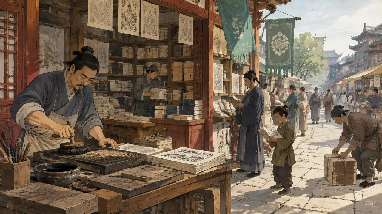16幅画卷带你穿越600年前的盛世中国|场景10|书坊刻书街|首帧