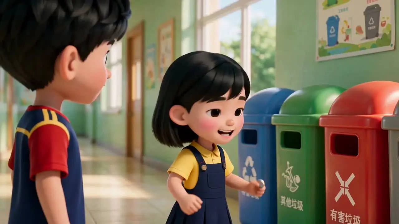 LibTV-Agent自动化创作丨垃圾分类小学生课堂｜新·剧情二v2 0:20–0:35
