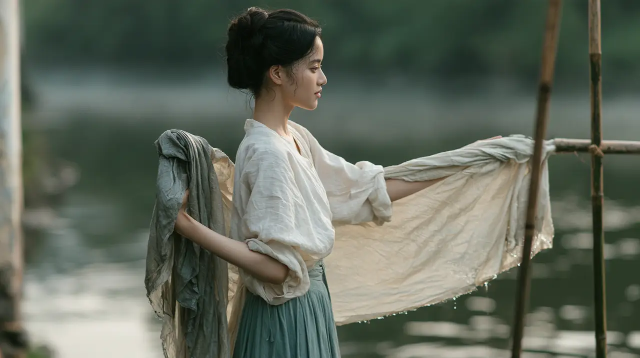 暮春雨后,她们在江南小院煮了一壶茶|S06-first 溪边浣纱·湿布搭竿
