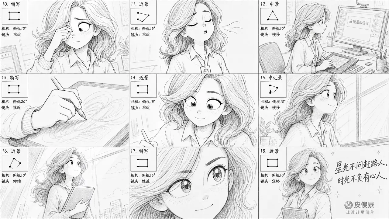 星光不问赶路人 时光不负有心人|分镜草图-第2张(镜3-4)