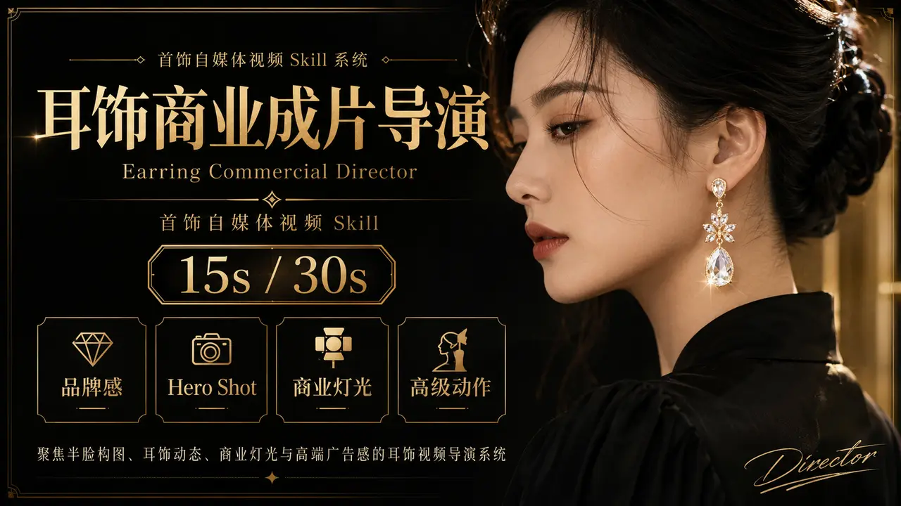 珍珠花坠耳饰商业成片