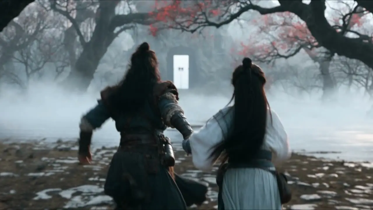 中式美学丨宋画留白风格武侠演绎｜郭靖黄蓉·桃花阵携手破局