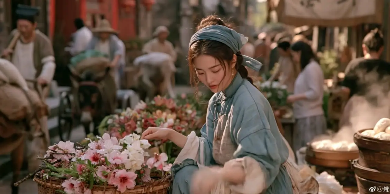 行香子·述怀｜分镜12·街市整花·专注近景 - 副本