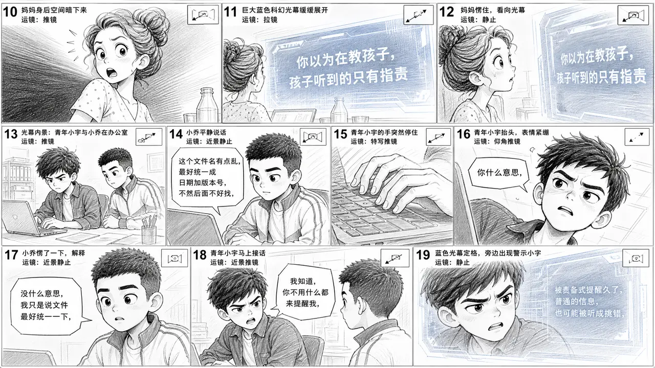 牛奶又忘放冰箱?别吼 “谁干的”!换句台词直接开挂✨|分镜草图-第2张(镜头10-19)v3