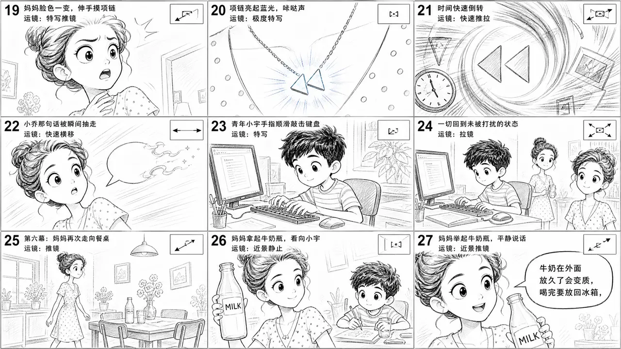 牛奶又忘放冰箱?别吼 “谁干的”!换句台词直接开挂✨|分镜草图-第3张(镜头19-27)