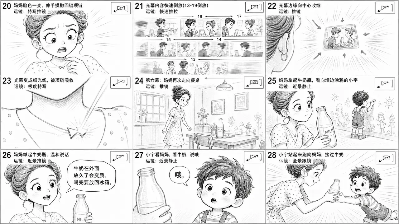 牛奶又忘放冰箱?别吼 “谁干的”!换句台词直接开挂✨|分镜草图-第3张(镜头20-28)v3