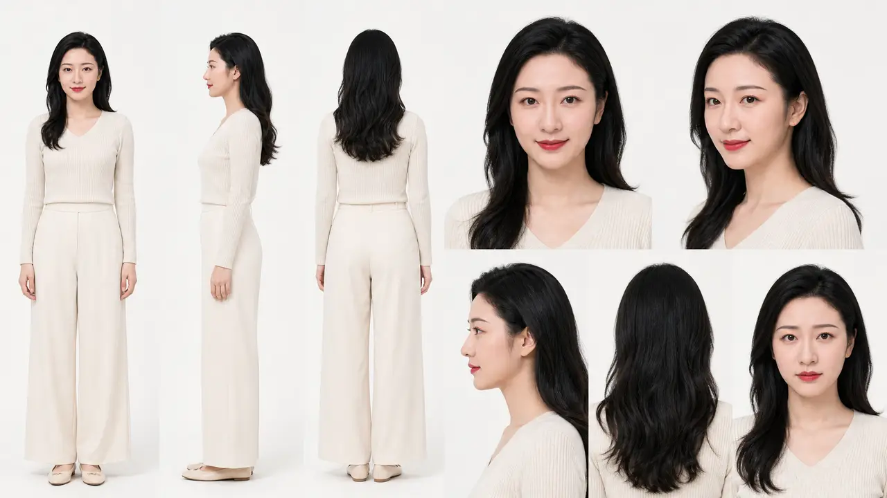 大唐长安.三彩情缘 非遗穿越短剧|女主_现代装三视图_v2