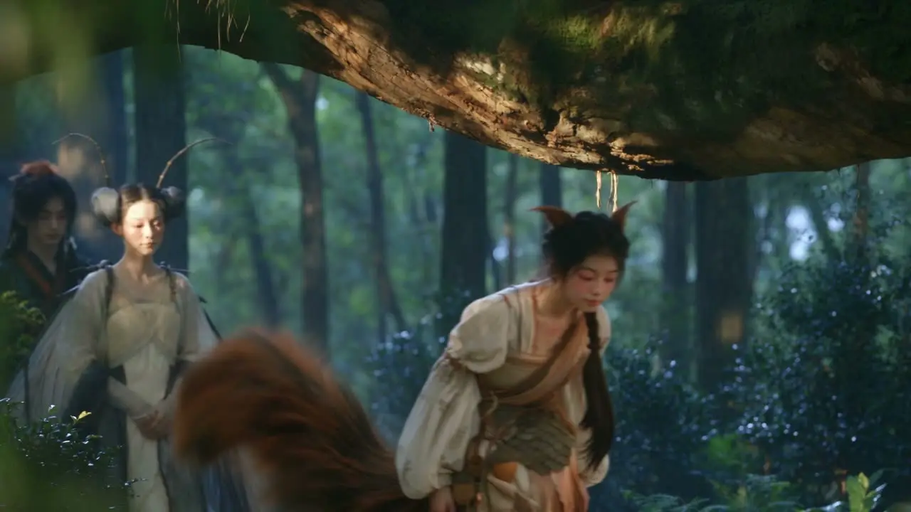 《这里是苍梧山》第四集｜E04-L04A-五秒夜路与岑秀困倦-Seedance2.5-V4西西侧面过枝切岑秀正面-草稿