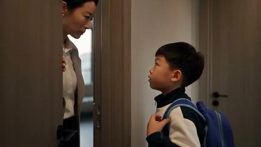 替代教育｜分镜6-母亲逼出押至机器人前